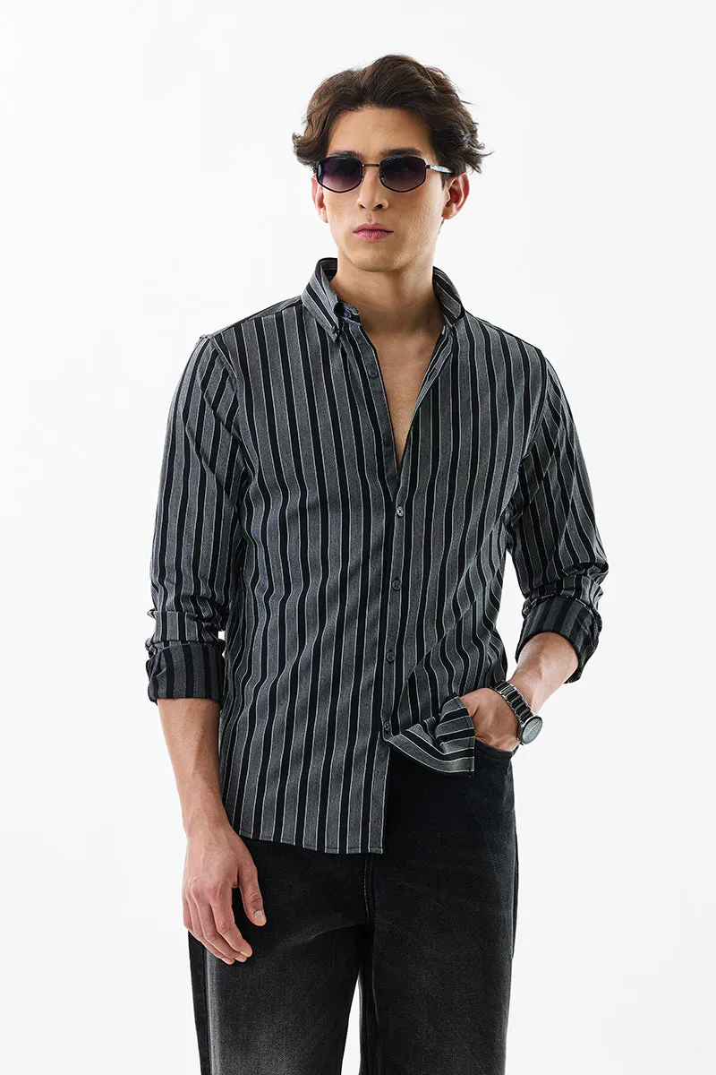 Slim Fit Stripes Black Luxe Shirt - Image 5