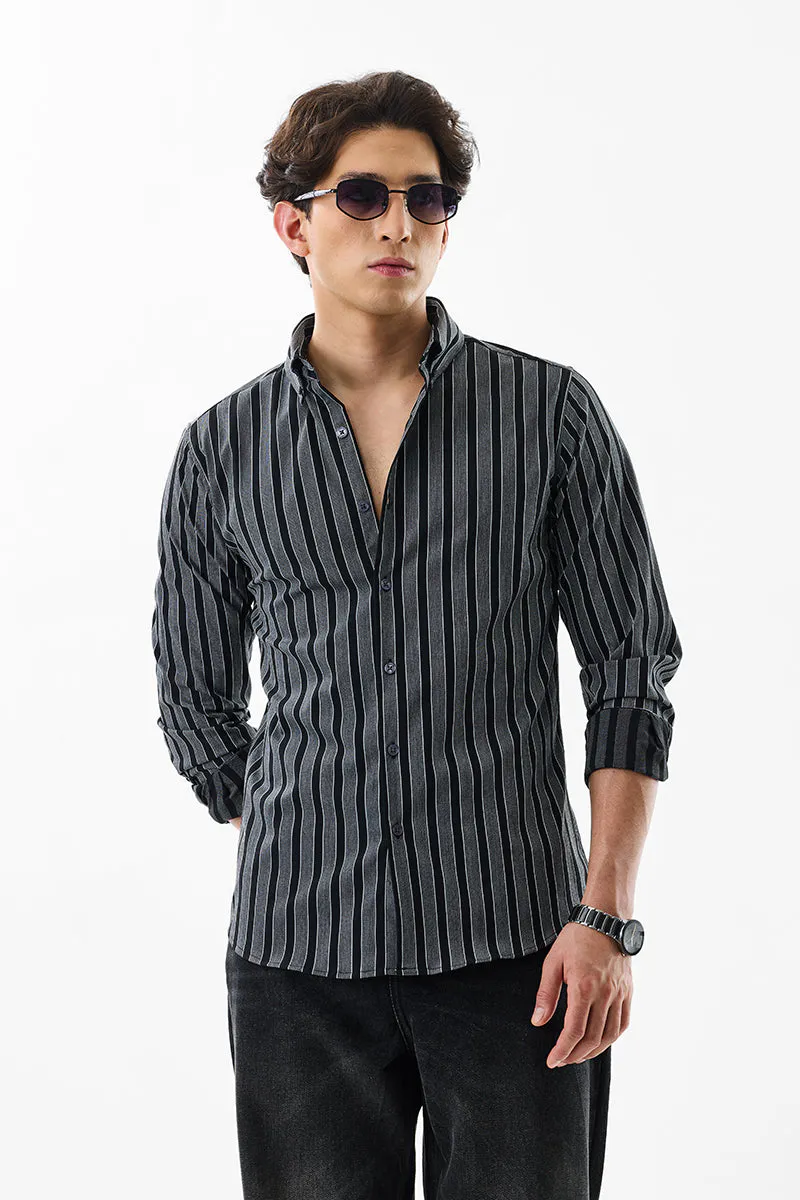 Slim Fit Stripes Black Luxe Shirt - Image 4