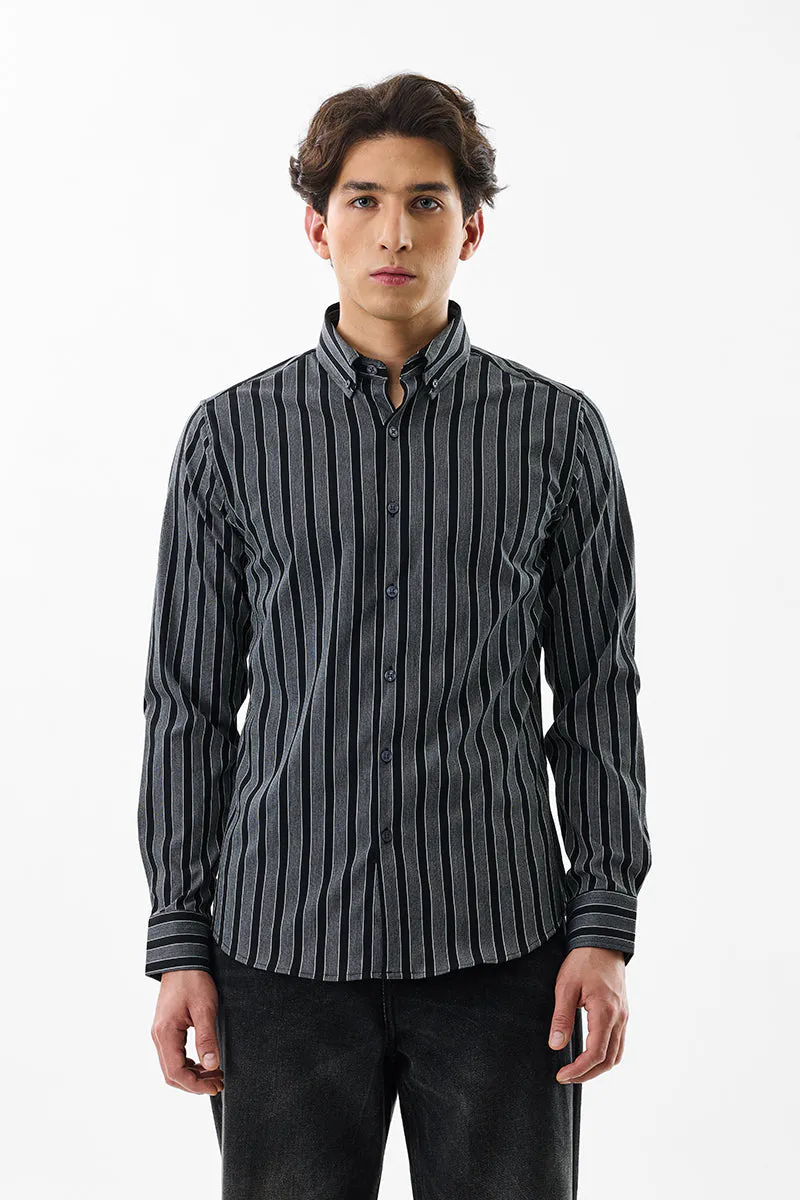 Slim Fit Stripes Black Luxe Shirt - Image 3