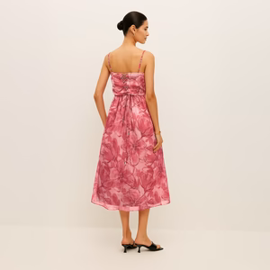 Organza Midi Dress - Pink